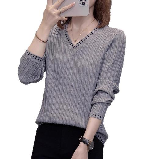 针织打底衫女士春秋冬季2025年新款大码v领气质洋气内搭毛衣上衣 商品图4