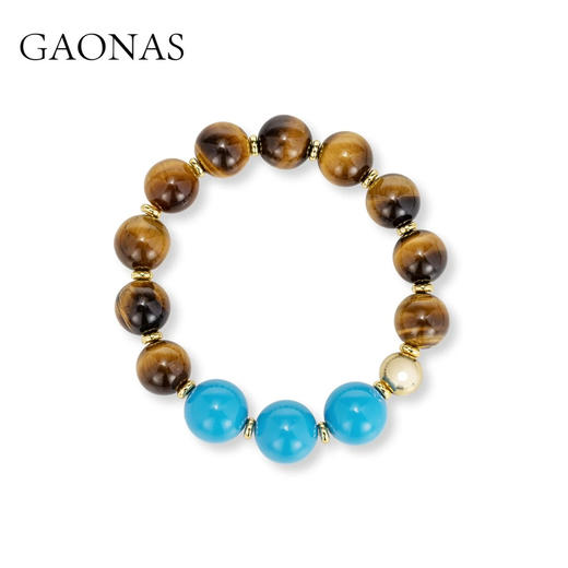 GAONAS  碧金缠云 贵气12mm金色手链11615SGO 商品图0