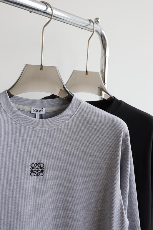 LOE 小罗 高弹宽松螺纹长袖T恤 CX223 商品图5