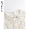 余潇潇【奶酥白茶】时尚立体绣花蕾丝双层花边拼接花边领收腰上衣 商品缩略图2