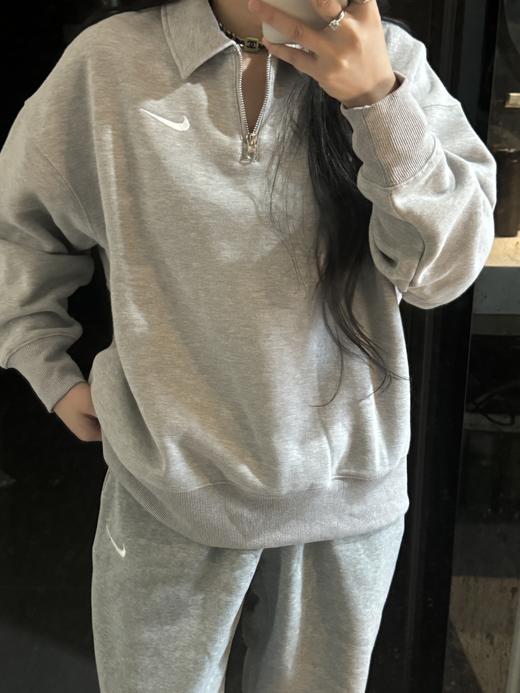 耐家翻领加绒长袖卫衣 男女同款  杏 黑 灰色（FZ3208） 商品图3