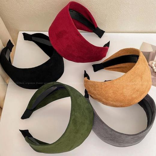 丁摩 气质宽边麂皮绒发箍女压发洗脸头箍女防滑不勒头发卡新款发饰5ZF-1054 商品图3