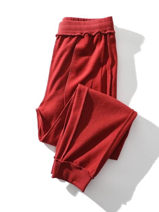 D100403舒美绒棉内里科技抓绒休闲裤纯色螺纹束脚口保暖运动卫裤 商品图4