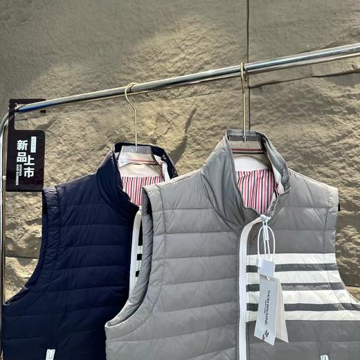 D100423男装立领绗缝羽绒马甲新款温暖时尚拉链羽绒背心 商品图1