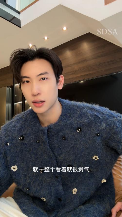 2002SDSA秋冬新款痞帅男装潮牌重工立体花朵装饰圆领针织衫百搭毛衣潮 商品图0