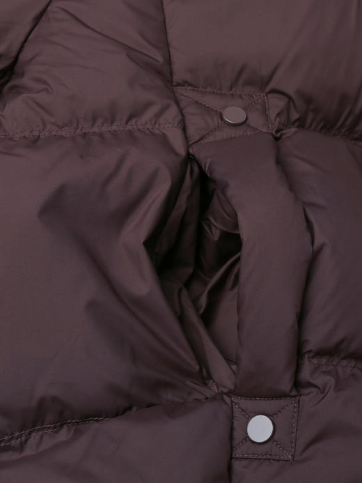 深棕色长款羽绒服女 连帽可拆卸 冬季加厚保暖宽松过膝面包服外套 商品图4