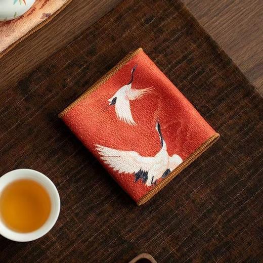 双鹤茶巾茶布茶桌毛巾抹布彩绘中式吸水国风加厚 商品图2