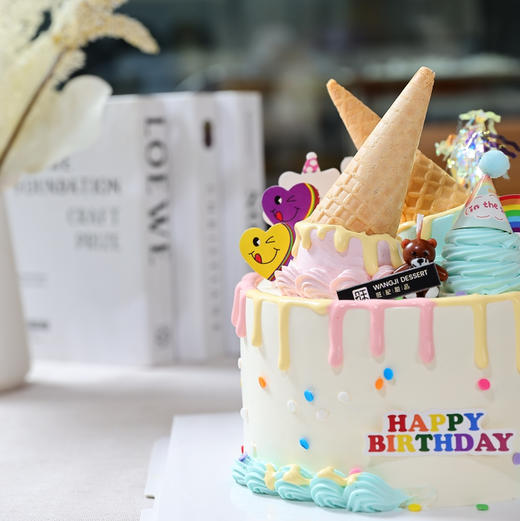 【缤纷小熊】-新鲜芒果与百利脆脆片夹心，有进口动物淡奶油和混合乳脂奶油可选 商品图1