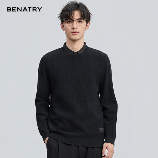 贝纳川2025新品假两件衬衣领毛衣ECT416004 商品图8