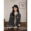 鹿向南「优雅公式」灰色短款外套女款秋冬宽松小众设计感法式上衣 商品缩略图4