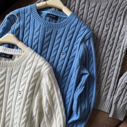 D100421松弛感绞花针织衫女秋季休闲套头羊毛衫潮 商品图3