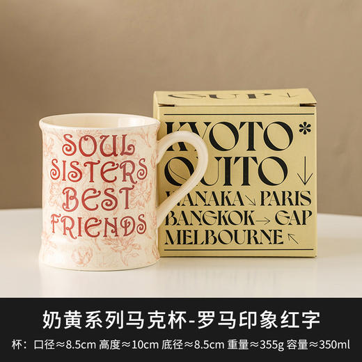 【跨境出口法式马克杯】法式复古马克杯陶瓷喝水杯高颜值早餐牛奶杯咖啡杯家用情侣杯带柄 商品图11