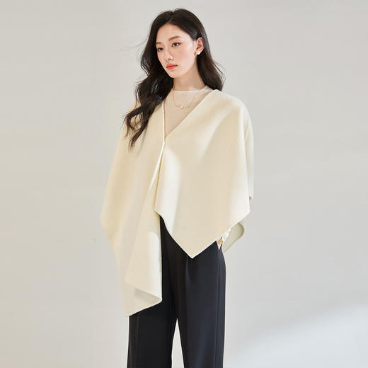 SH 18996羊毛双面羊毛大衣保暖披肩时尚高级 商品图4