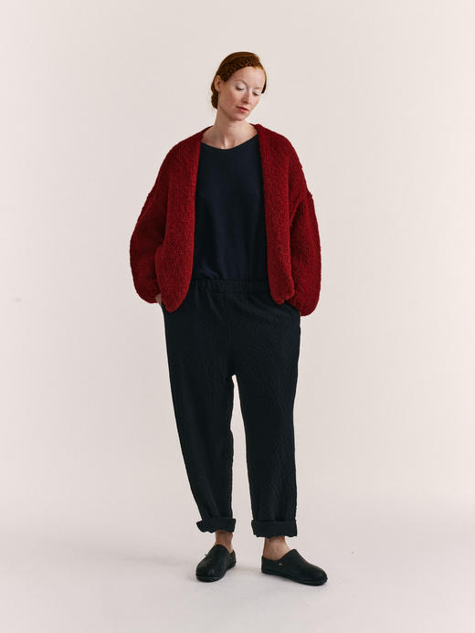 Casey Casey 25AW 樱桃红手工针织羊绒短开衫 商品图4