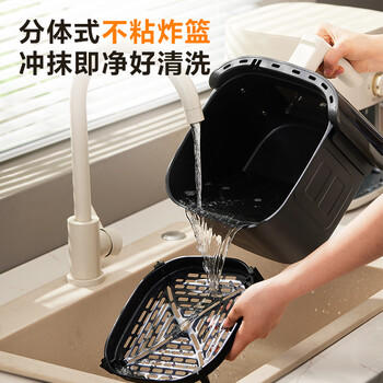 苏泊尔（SUPOR）空气炸锅免翻面5.3L大容量家用可视炸烤一体机蒸汽嫩炸电炸锅全自动不用翻面KJ53D800A 商品图2