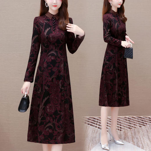 雀说改良旗袍连衣裙新款轻奢高级感贵夫人气质打底裙AL2928 商品图4