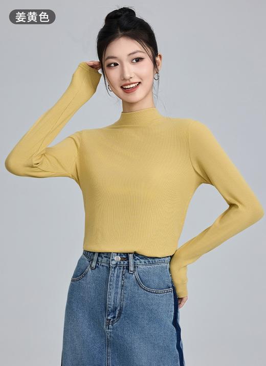 超显瘦亲肤莱赛尔小螺纹春秋冬高级中领打底衫 商品图5