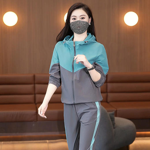 SP7-2567 2025春秋季新款女款长袖运动休闲套装POLO领透气舒适宽松运动服 商品图3