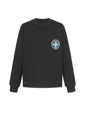 中性款口袋印花长袖T恤C01