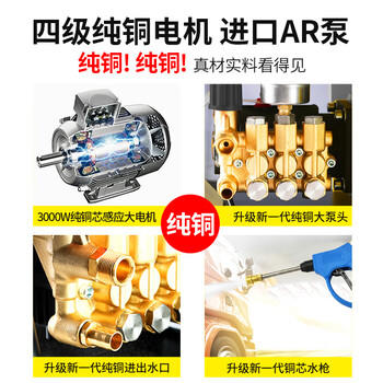 博赫尔（POHIR）商用洗车机高压水枪大功率AR泵商用220v工业高压清洗机 PH-1515 商品图5