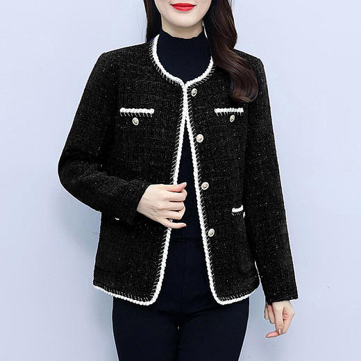 雀说新款时尚百搭小香风外套女名媛气质小个子洋气短款上衣AL8888 商品图0