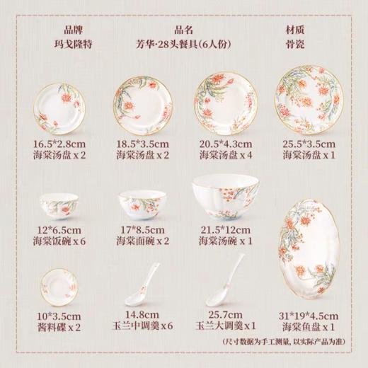 【春上新】10楼玛戈隆特28头餐具芳华【6人份】吊牌价3688元活动价2582元 商品图3