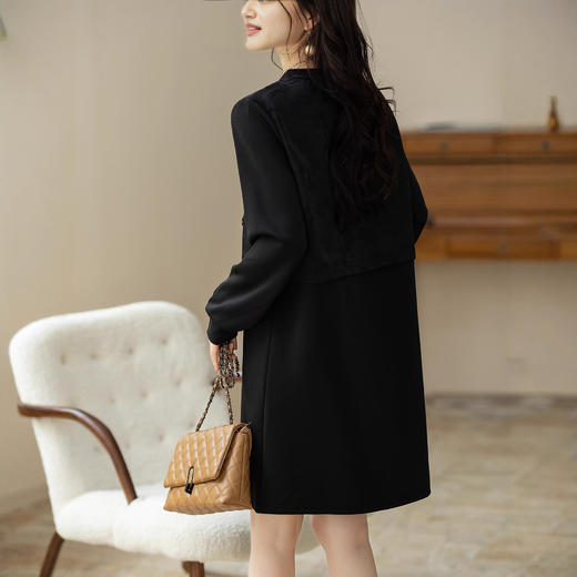 AHM msdm2788新中式复古盘扣连衣裙气质减龄裙 商品图2