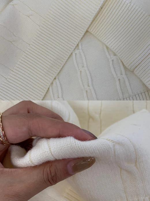 D100520复古松弛感绞花Polo领针织衫毛衣 商品图14