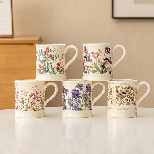 【跨境出口法式马克杯】法式复古马克杯陶瓷喝水杯高颜值早餐牛奶杯咖啡杯家用情侣杯带柄 商品图1