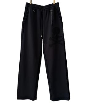 中性款刺绣毛边休闲裤长裤