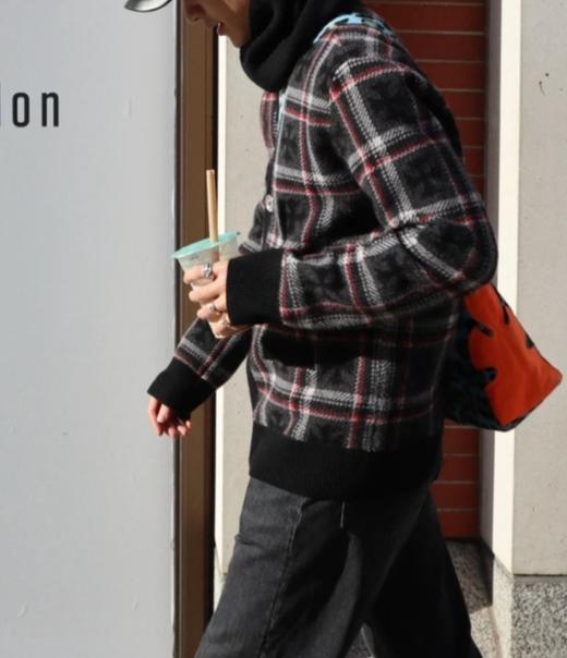 男款格纹羊绒针织开衫毛衣009 商品图3