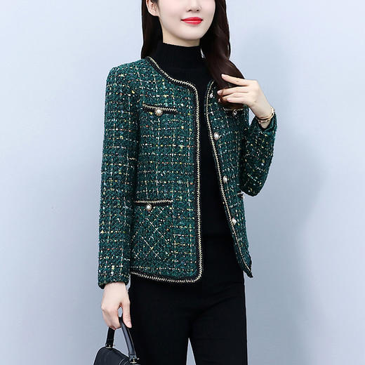 雀说新款加棉加厚小众气质减龄无领外套大码显瘦小香风上衣AL8818 商品图3