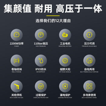 博赫尔（POHIR）洗车机家用高压清洗机220v高压水枪大功率洗车水泵强力冲地庭院 商品图4