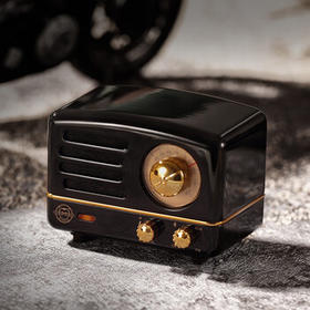 猫王收音机猫王音响小王子OTR无线便携式蓝牙音箱可爱复古小音响 骑士黑 节日礼物送男生