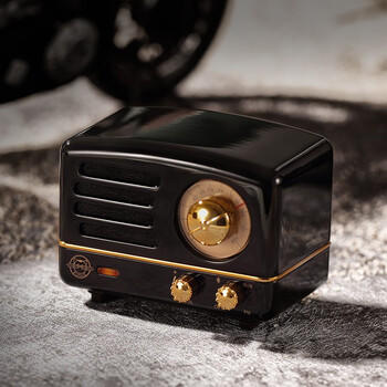 猫王收音机猫王音响小王子OTR无线便携式蓝牙音箱可爱复古小音响 骑士黑 节日礼物送男生 商品图0