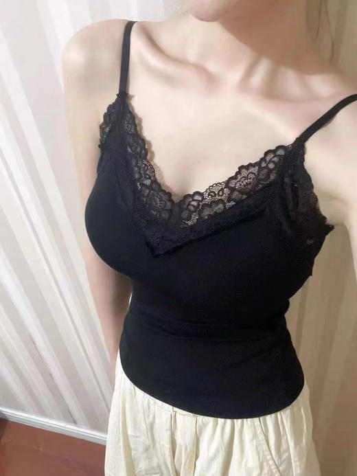 SUNJ5957法式7A抗菌一体蕾丝背心 商品图1
