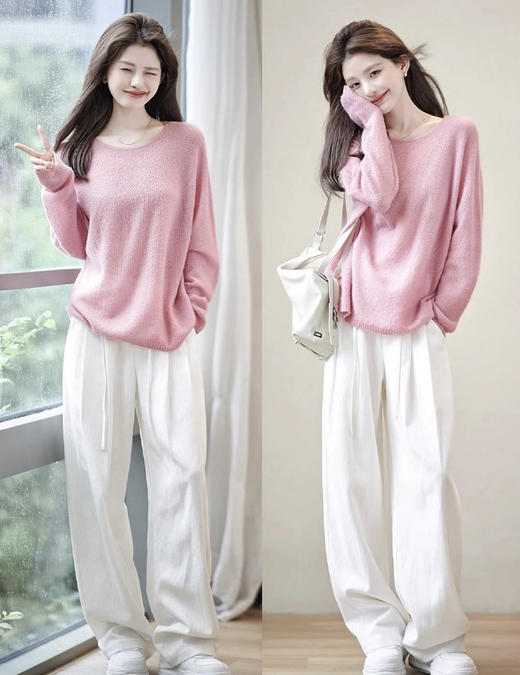 无缝一体菠萝纹针织羊毛羊绒马海毛轻盈亲肤衫 商品图7