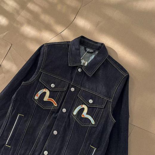 D100532时尚休闲男士双狛犬刺绣牛仔夹克外套 商品图5