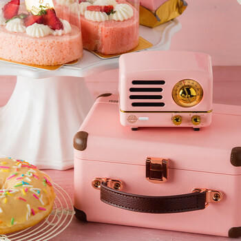 猫王收音机猫王音响小王子OTR无线便携式蓝牙音箱复古可爱迷你小音响 奥黛丽粉 节日礼物送女友 商品图2