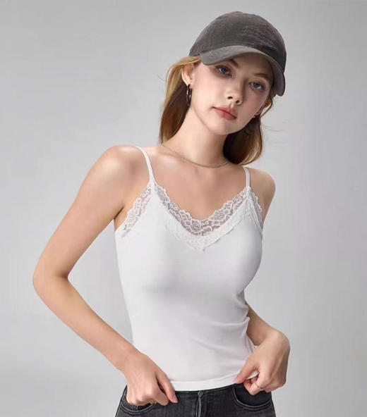 SUNJ5957法式7A抗菌一体蕾丝背心 商品图0