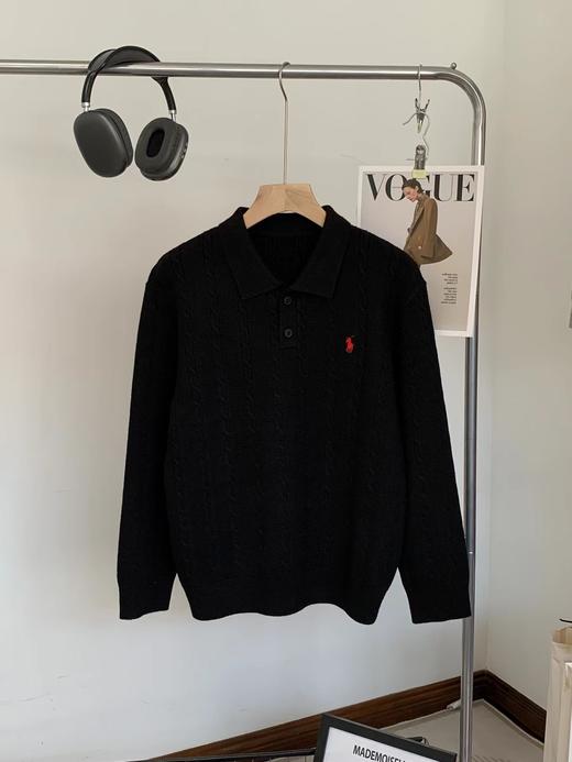 D100520复古松弛感绞花Polo领针织衫毛衣 商品图12