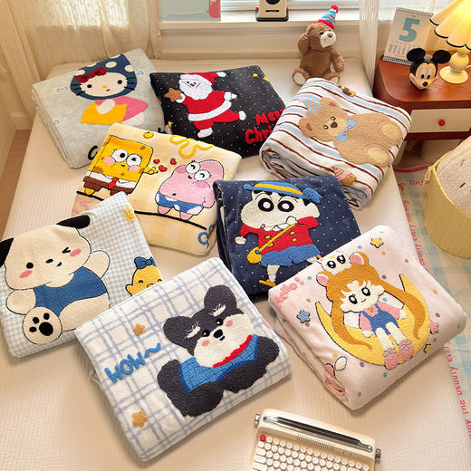 【品牌直发】加倍生活 牛奶绒数码印花毛巾绣卡通四件套 高克重200g 可机洗 商品图1