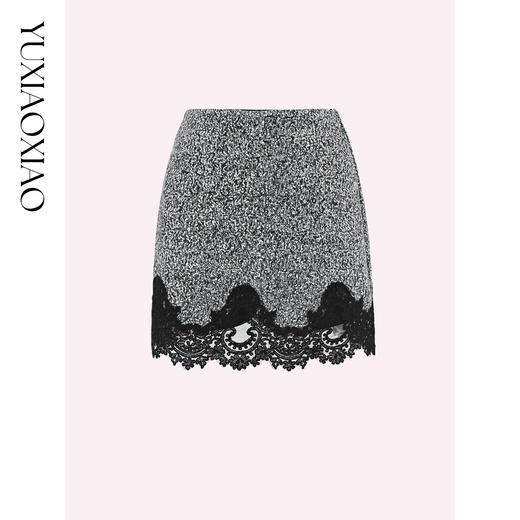 余潇潇【银河舞步】轻奢重工百搭亮片层次感拼接珠片花边包臀短裙 商品图3