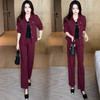 时尚套装女2025秋季新款洋气显瘦翻领外套阔腿裤减龄百搭两件套 商品缩略图1