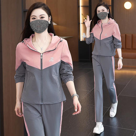 SP7-2567 2025春秋季新款女款长袖运动休闲套装POLO领透气舒适宽松运动服 商品图2