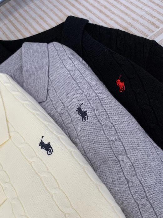 D100520复古松弛感绞花Polo领针织衫毛衣 商品图10