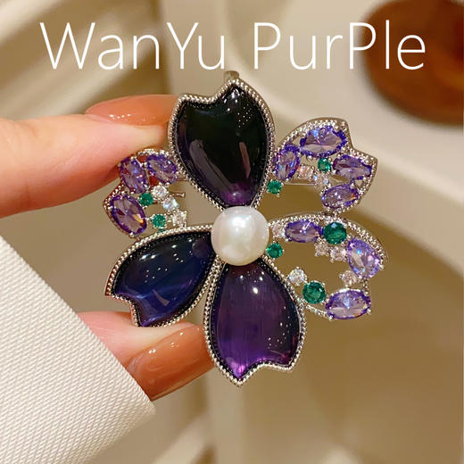 紫罗兰紫荆花胸针优雅西装别针扣 商品图0
