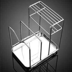 【跨境出口德国不锈钢刀架菜板架】跨境304不锈钢刀架 多功能置物架家用厨房锅盖菜板收纳架子沥水盘