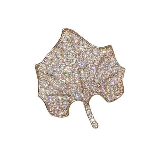 韩版精工满钻微镶锆石枫叶胸针胸花简约高级感叶子 商品图4