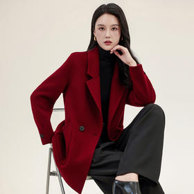 TC 621669双面羊毛大衣女20时尚韩版西装羊毛呢外套小个子双面呢